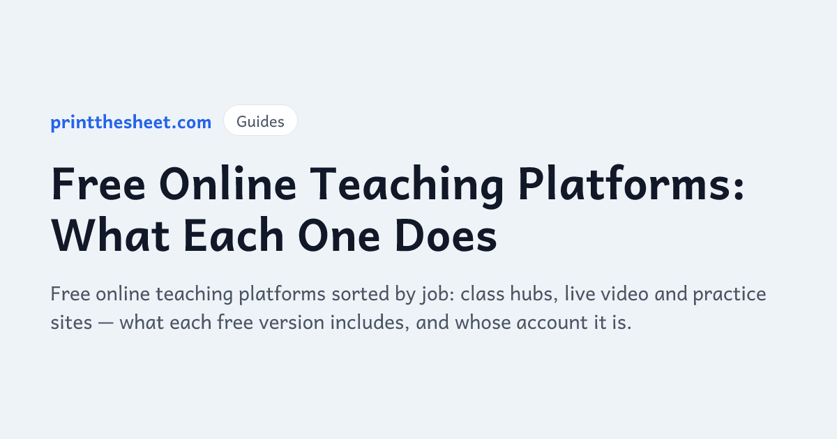 Free Online Teaching Platforms: What Each One Does