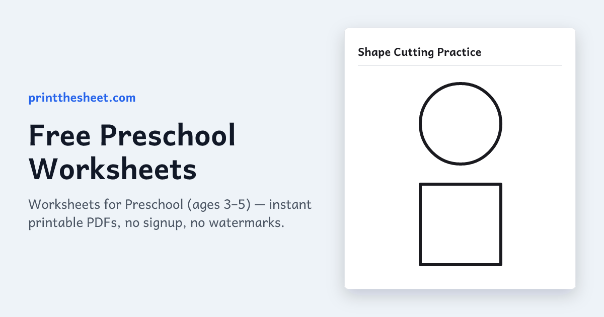 Free Preschool Worksheets & Pre-K Printables | PrintTheSheet